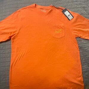Vineyard Vines kids glow in the dark vintage whale pocket T-Shirt size XL orange
